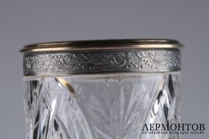 Ваза для цветов. СССР, 1977 г. Серебро 875, хрусталь.