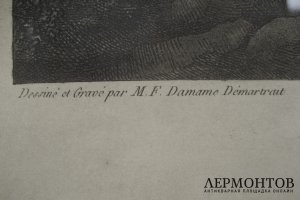 Гравюра Вид Тулы от реки Упы. 1813 год.  Дамам-Демарте. Франция, Париж.
