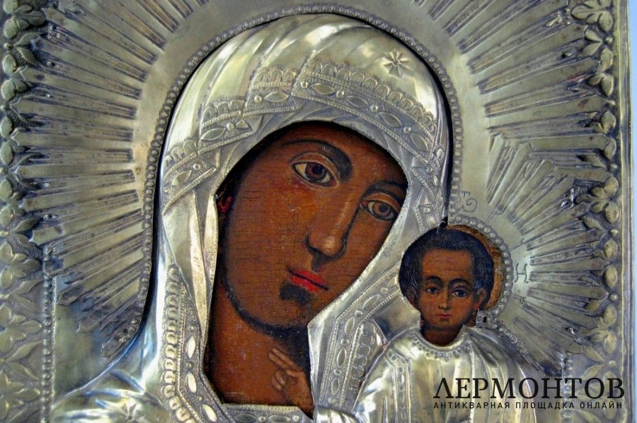 Икона. Образ Пресвятой Богородицы. Дерево, темпера, бронза. Россия, XVIII век.
