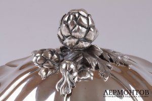 Большое блюдо для овощей в стиле ампир. Серебро 950 пробы. Франция