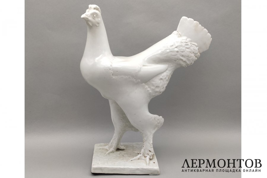 Скульптура Курица. Авт. модели - Сотников А.Г. Фарфор. Дулево, конец 1930х-1950е гг.