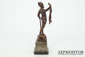 Статуэтка Охотник с зайцем. Германия, автор Franz Iffland, 1930-е гг. Бронза.