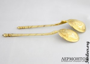 Две чайные ложки. 1857 год. Серебро 84. Россия