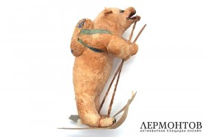 Елочная ватная игрушка Медведь, Полярная почта. СССР, конец 1930х -начало 1940х гг. 