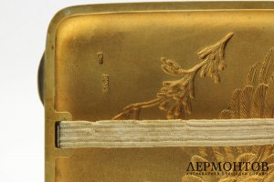 Портсигар Глухарь. Серебро 875 пробы. СССР, Москва, 1953 г.
