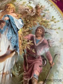 Настенное блюдо с мифологической сценой. Фарфор, роспись, Австрия, начало 20 века