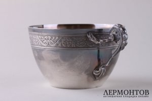 Чайная пара в стиле ампир. Серебро 950 пробы, золочение. Франция, Париж, кон. XIX в.