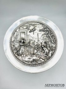 Блюдо с мифологической сценой. Бронза, серебрение, F. Barbedienne, Франция, конец 19 века