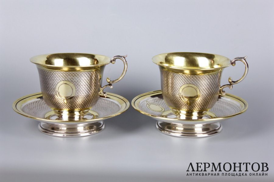 Комплект чайных пар. Серебро 800 пробы. Австрия, 1900-е гг.