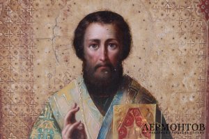 Икона Св. Тихон. Дерево, сусальное золото, масло. Российская империя, конец XIX века