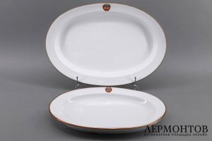 2 блюда, Кремлевский сервиз. Фарфор. СССР, ЛФЗ, 1960е-70е.