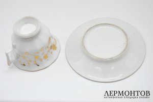 Чайная пара с розами. Фарфор, роспись. Франция, 2-я половина XIX-начало ХХ вв.