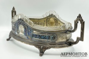 Ваза-ладья для фруктов. Германия, начало 20 века. Серебро 800 пр, ввозное 84 клеймо.