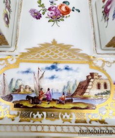 Чернильница в стиле шинуазри. Фарфор, роспись, Венская мануфактура, Австрия, 19 век