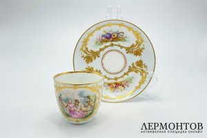 Кофейная пара. Россия, Императорский фарфоровый завод, 1860-70-е гг. Фарфор, роспись.