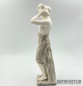 Скульптура Купальщица в ст. Модерн. Австрия, 1900-е гг., Ernst Beck.  Алебастр