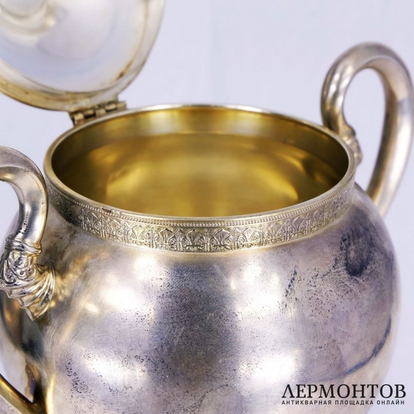 Кофейный набор: кофейник с сахарницей. Серебро 84. Российская империя