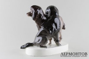 Статуэтка Пудели. Фаянс.  Фабрика Goldscheider, Австрия, 1916 год.