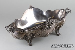 Ваза для фруктов в стиле рококо. Серебро 950 пробы. Франция,Alphonse Debain.