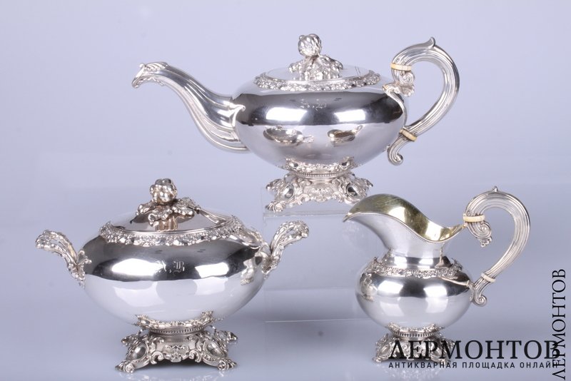 Чайный сервиз Veyrat. Серебро 950. Франция