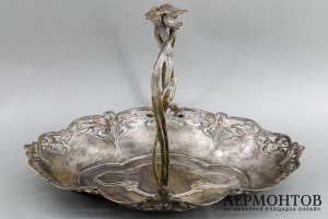 Ваза для фруктов в стиле модерн. Серебрение. Германия, WMF, 1886-1903.