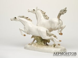 Статуэтка «Бегущие лошади». Фарфор, Hutschenreuther, Германия, 1920–1938 годы