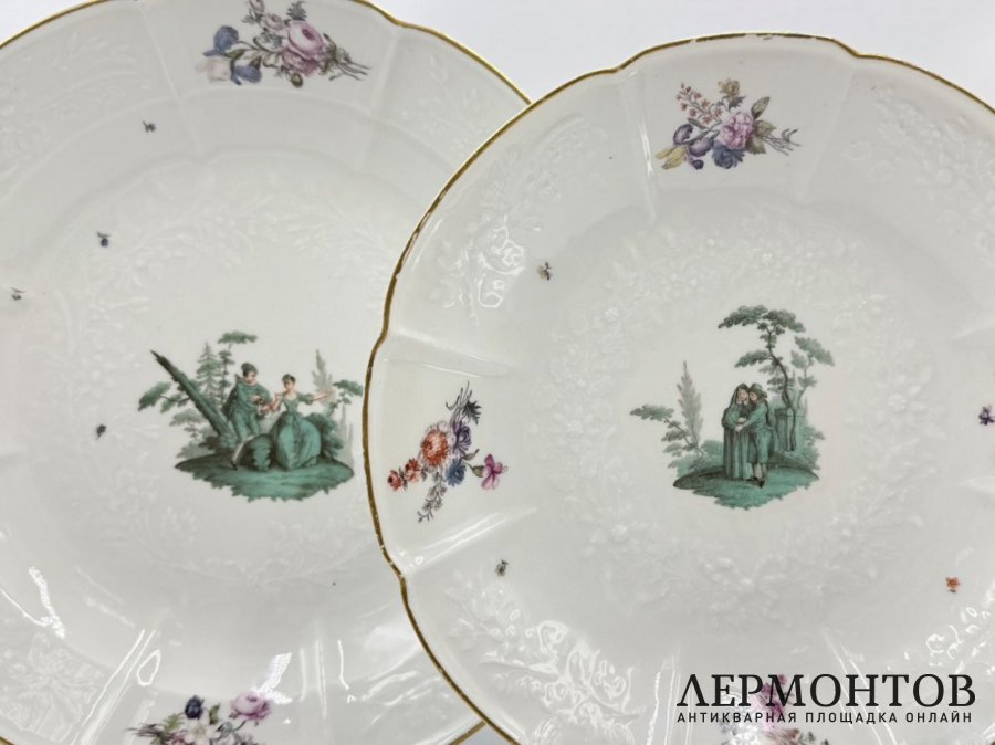 Блюдо Галантные сцены. Германия, Meissen, 18 век. Фарфор, роспись.