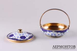 Сервиз на 6 персон. Серебро 925 пробы. Эмаль. Россия, 2007 г.