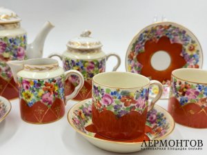 Сервиз чайный-кофейный.Германия, мануфактура SP Dresden, рубеж 19-20 вв. Фарфор.