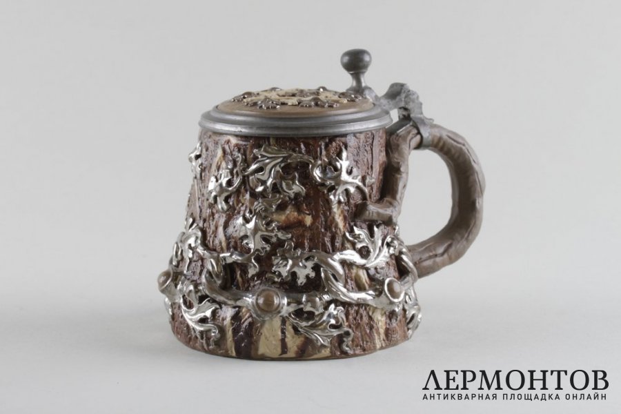 Пивная кружка с накладным рельефом в виде виноградной лозы. Германия, Villeroy Boch.