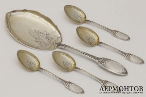 Набор для десерта. Серебро 800 пробы. Франция, конец XIX в.