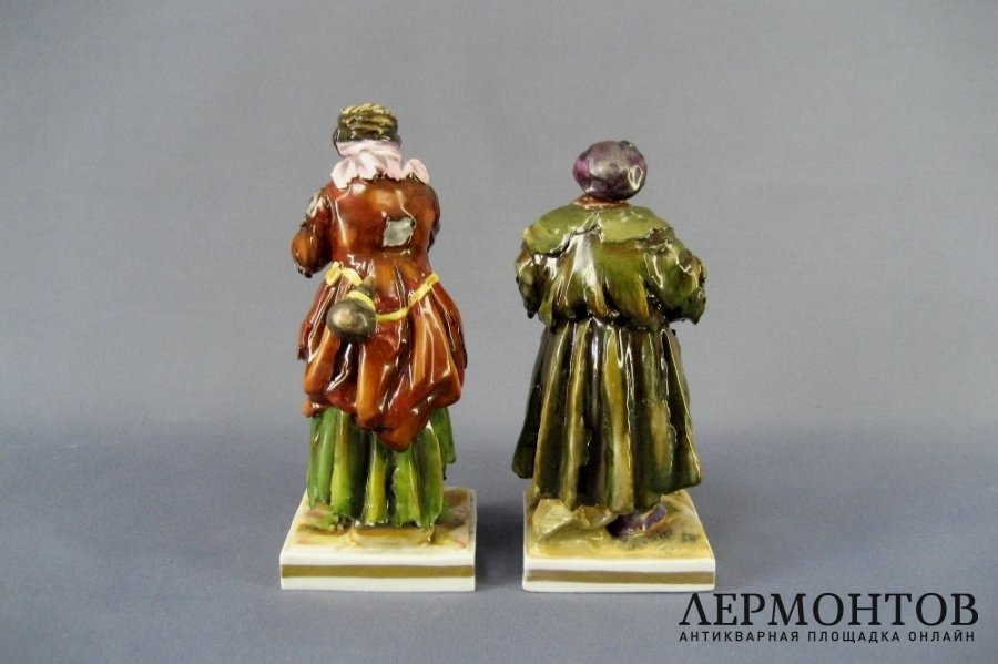 Парная композиция Нищий и нищенка. Фарфор. Германия, начало ХХ века.