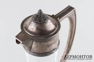 Графин для морса или воды в ст. неоклассика. Фирма Братьев Грачевых. Серебро 84 пробы