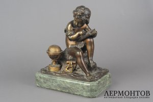 Скульптура Юный географ. Западная Европа, начало 20 в. Бронза.