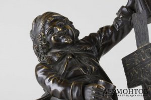 Скульптура Пьяница верхом на осле. Бронза, литье, патинирование. Европа, XIX в.