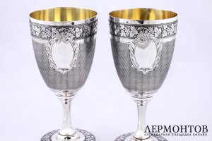Парные бокалы. Серебро 950 пробы. Claude Doutre Roussel. Франция