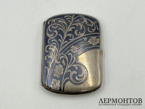 Портсигар. Зап. Европа, 19 век. Серебро 800 пробы, чернение.