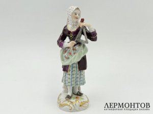 Статуэтка Парижские крикуны Музыкант. Meissen, 1 тр. 20 века. Фарфор, роспись.