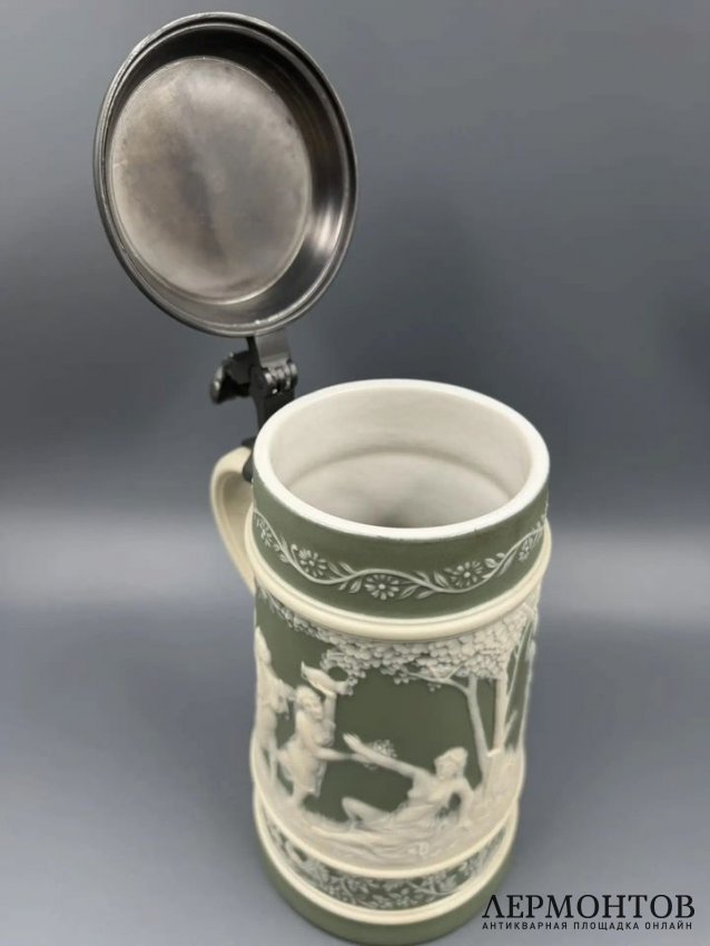 Пивная кружка «Весна». Каменная масса, олово, Villeroy & Boch, Германия, 1978 год