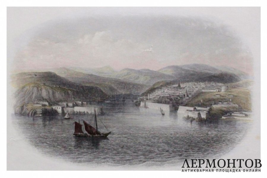 Гравюра. Вид на Севастополь с высоты птичьего полета. Лондон. 1860-е. 