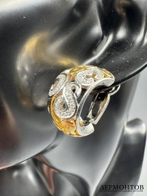 Серьги «Talisman» с бриллиантами. Белое и жёлтое золото 750 пробы, Franck Muller
