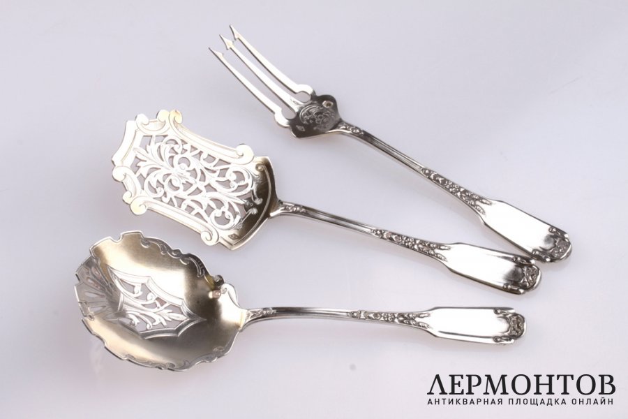 Набор для закусок H. Soufflot. Серебро 950. Франция