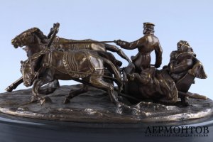 Скульптура Зимняя тройка. Россия,  Грачев, отливка - К.Ф.Верфель, 1880-е гг. Бронза.