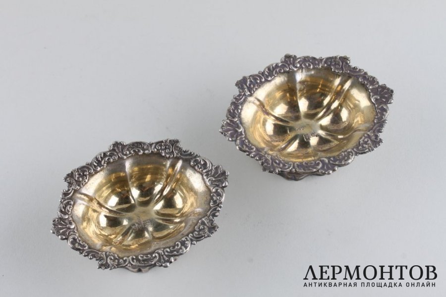 Солонки.Серебро 84 пробы, золочение. Российская империя, 1858 год.
