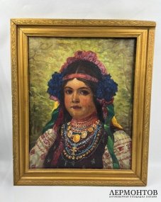 Портрет русской красавицы. Холст, масло, Россия, начало 20 века