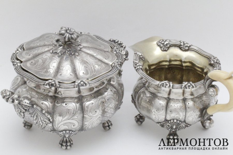 Чайный сервиз GANDAIS. Серебро 950 пробы. Франция, XIX в.