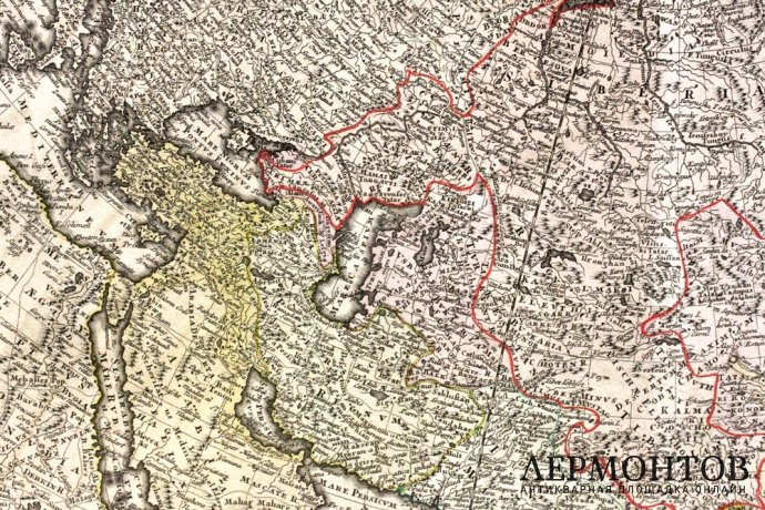 Карта. Азия. Российская империя, Хоманн. 1744 год.