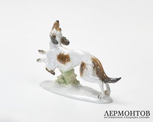 Статуэтка «Бегущая борзая». Фарфор, Rosenthal, Германия