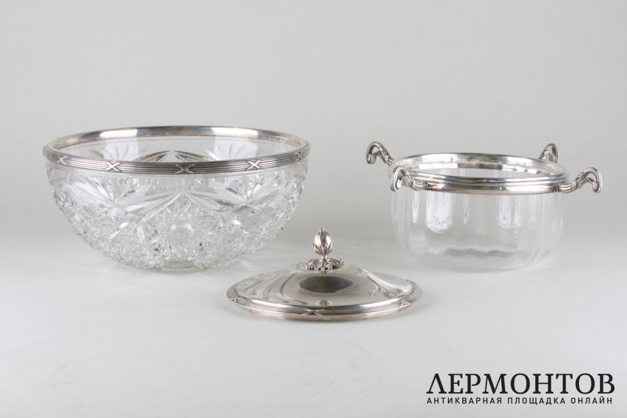 Икорница. Серебро 950 пробы. Мастерская Jean Baptiste Francois, Франция.