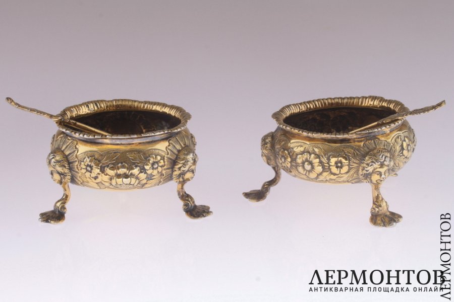 Набор солонок 1762 год. Серебро 925. Англия